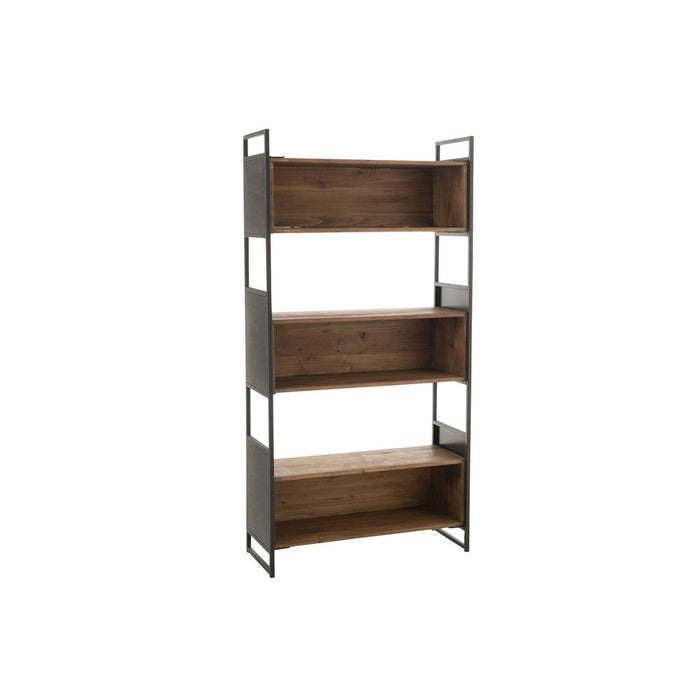 Shelf Rustik Recycled Hout | Metaal Zwart | Natuurlijk Small-Vakkenkasten-J-Line