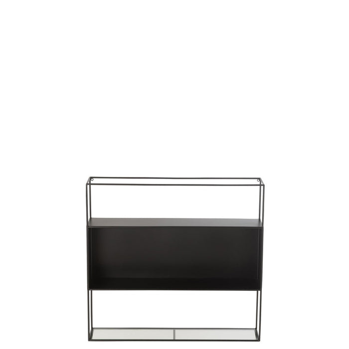 Shelf Seen Metaal | Glass Zwart-Vakkenkasten-J-Line