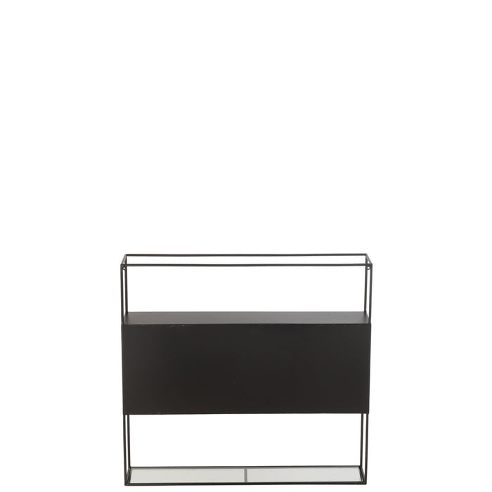 Shelf Seen Metaal | Glass Zwart-Vakkenkasten-J-Line