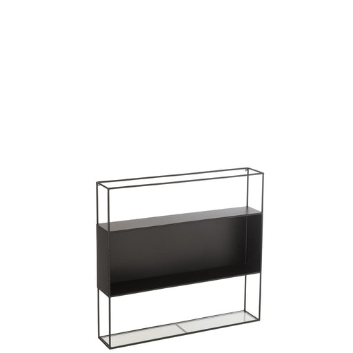 Shelf Seen Metaal | Glass Zwart-Vakkenkasten-J-Line