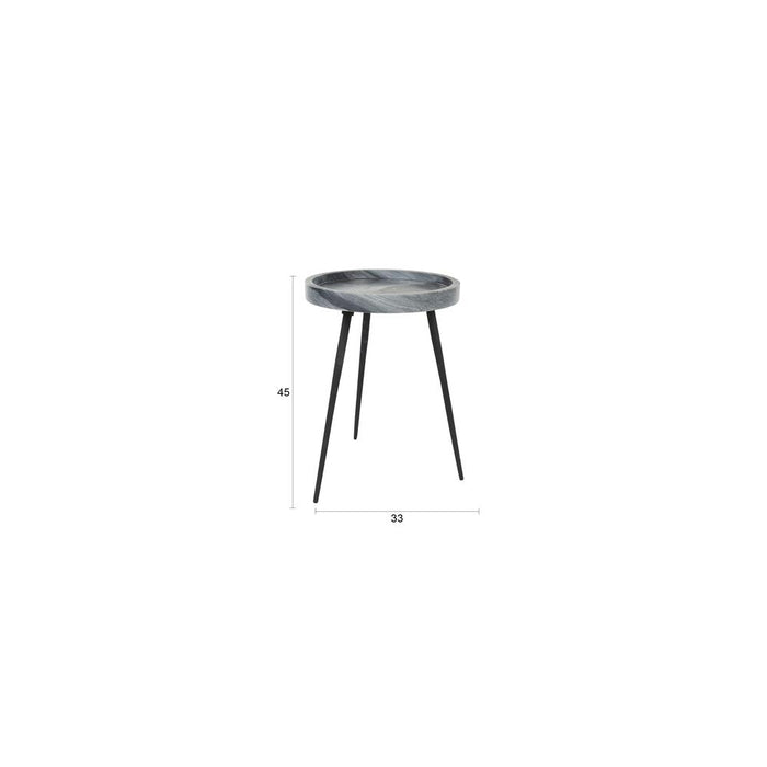 Side Table Karrara| Grey | Marbel | 33x33x45-Bijzettafels-Creating Home
