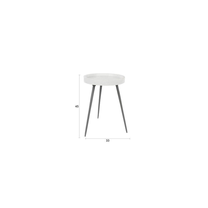 Side Table Karrara | White | Marble | 33x33x45-Bijzettafels-Creating Home