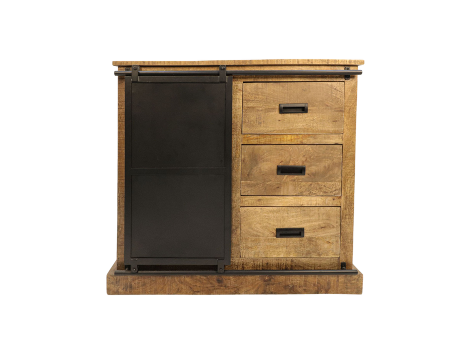 Sideboard Melbourne - 95x45x90 - Naturel/zwart - Mangohout/metaal-Console tafels-HSM Collection