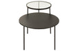 Sidetable 2 Level Metal/Glass Black Large-Bijzettafels-J-Line