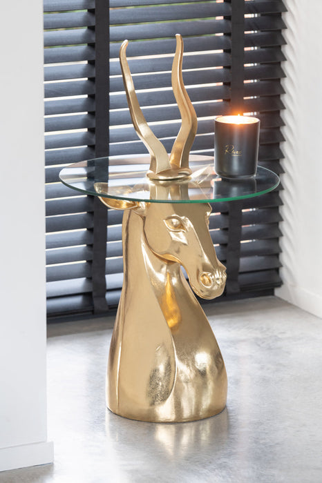 Sidetable Antelope Resin/Glass Gold-Bijzettafels-J-Line