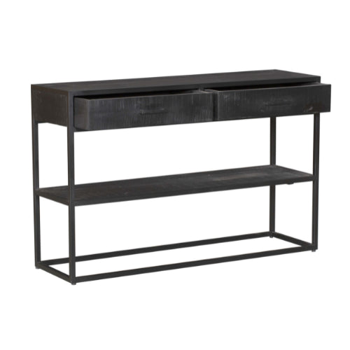Sidetable Denver Black | 2 lades-Consoletafels-Starfurn
