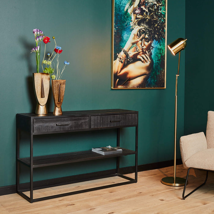 Sidetable Denver Black | 2 lades-Consoletafels-Starfurn