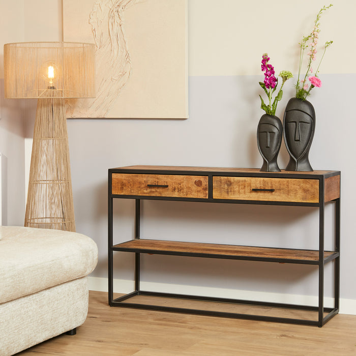 Sidetable Denver | Mangohout en metaal-Consoletafels-Starfurn