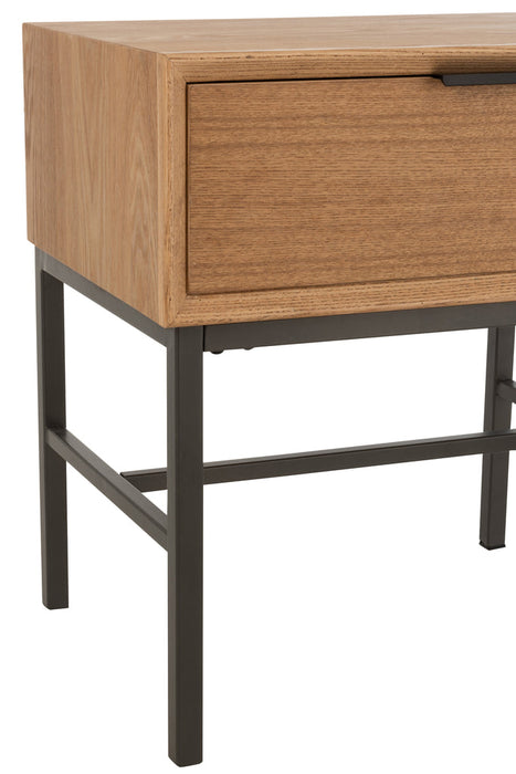 Sidetable On Base Wood/Metal Natural-Bijzettafels-J-Line