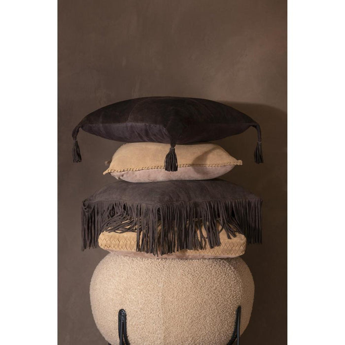 Sierkussen Bruin Leer 45 cm - Leer(65%),polyester(35%) - 36625-Decoratief kussen-J-Line