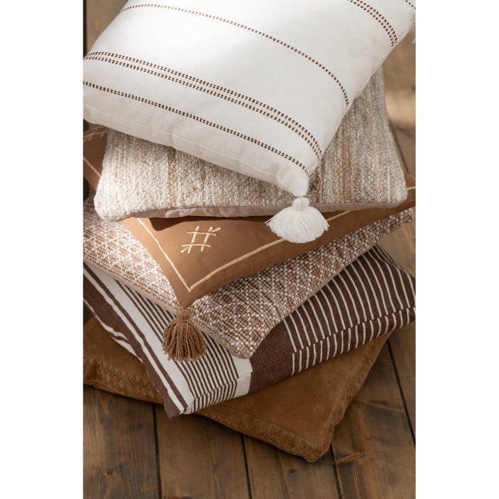 Sierkussen Bruin Leer 45 cm - Leer(65%),polyester(35%) - 36625-Decoratief kussen-J-Line