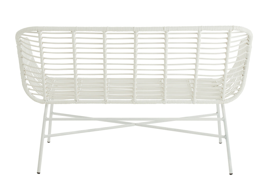 Sitting Bank Celeste Outdoors Met | Rattan Wit-Tuinbanken-J-Line