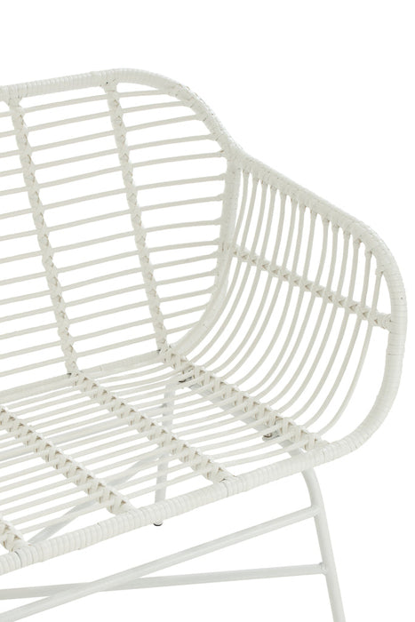 Sitting Bank Celeste Outdoors Met | Rattan Wit-Tuinbanken-J-Line