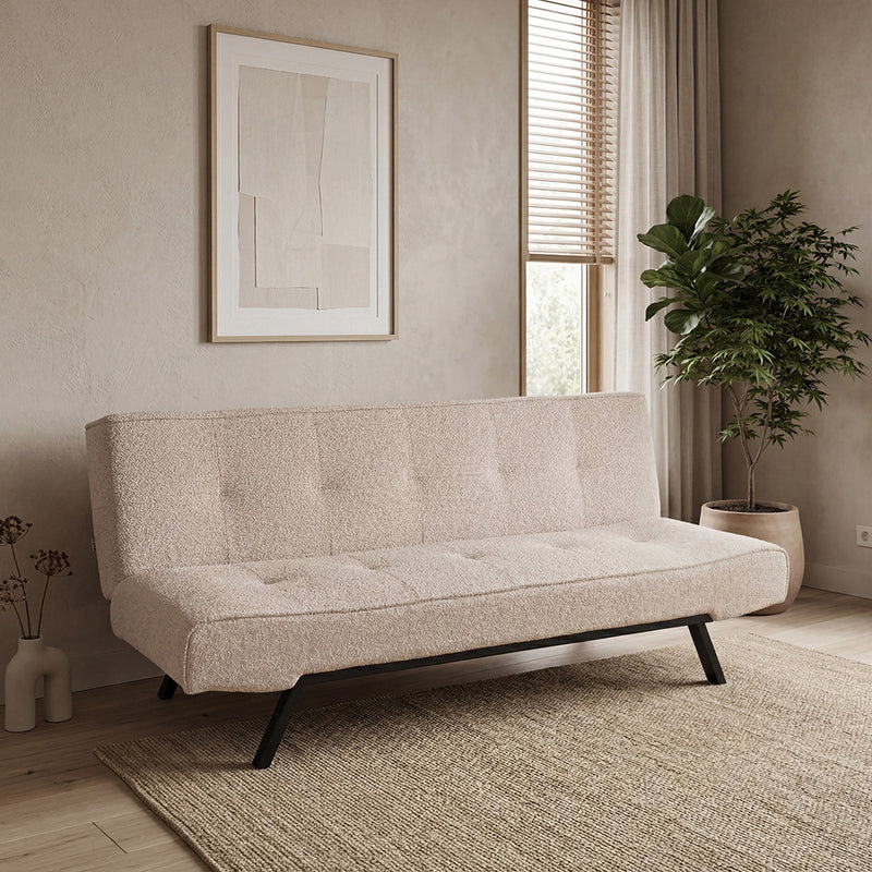 Slaapbank King Naturel Boucle King | Zwarte Poot 181x85x82 cm-Slaapbanken-LABEL51