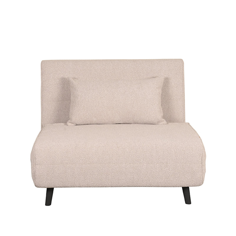 Slaapbank Single Naturel Boucle Single | Zwarte Poot 101x90x81 cm-Slaapbanken-LABEL51
