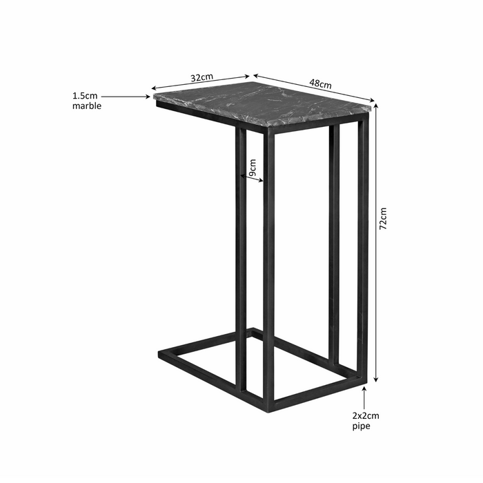 Slider Marmer - Hoog - Zwart-Bijzettafels-Starfurn
