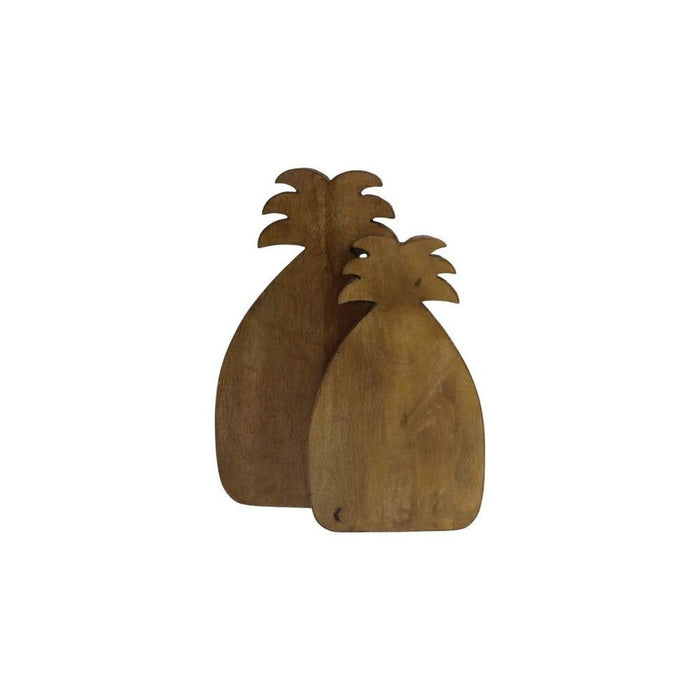 Snijplank Ananas - Naturel - Mangohout - Set van 2-Keukenaccessoire-HSM Collection