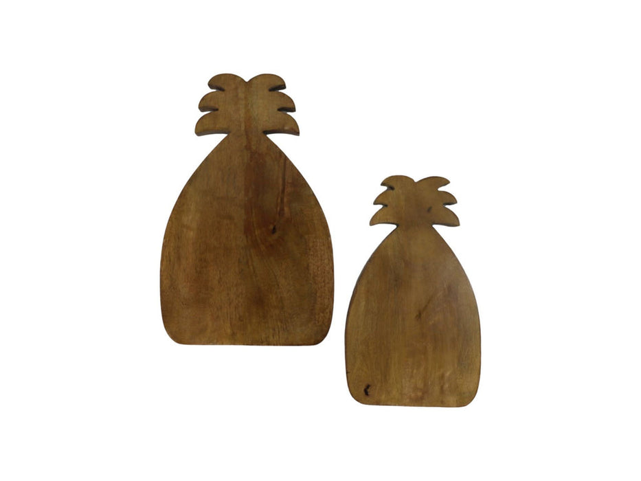 Snijplank Ananas - Naturel - Mangohout - Set van 2-Keukenaccessoire-HSM Collection