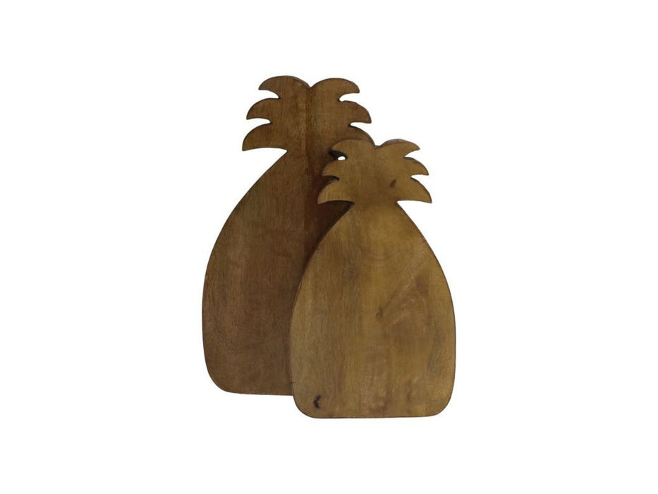 Snijplank Ananas - Naturel - Mangohout - Set van 2-Keukenaccessoire-HSM Collection