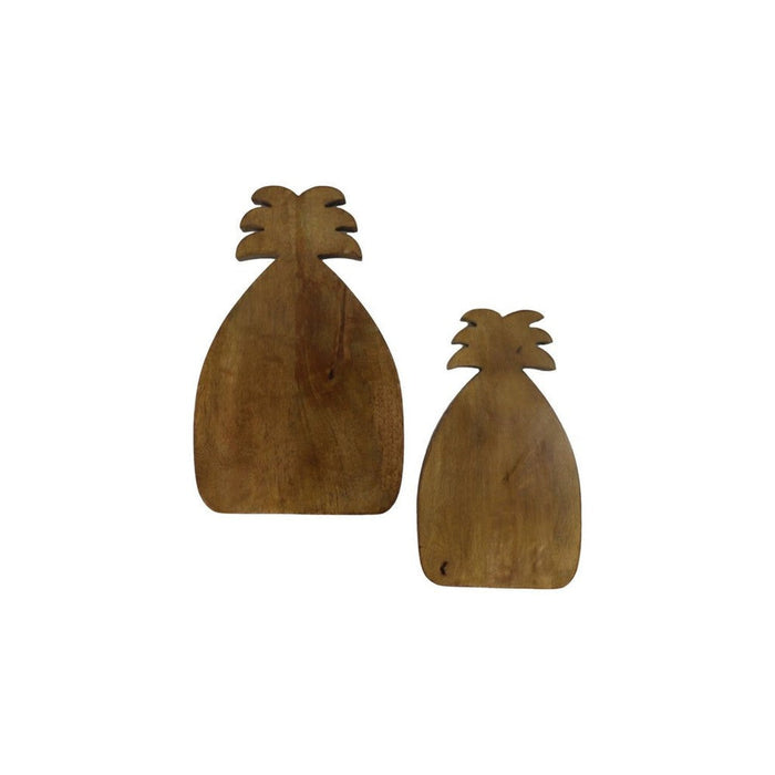 Snijplank Ananas - Naturel - Mangohout - Set van 2-Keukenaccessoire-HSM Collection