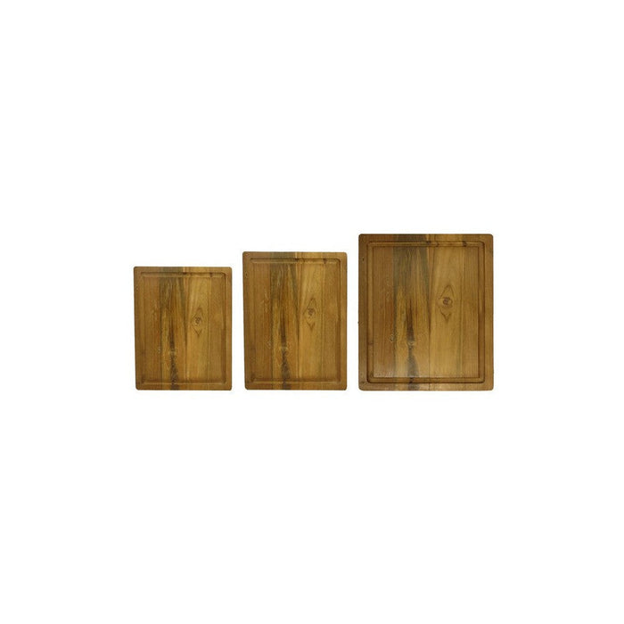 Snijplank naturel met groef - 35x25x3 - Naturel - Oud Teakhout-Keukenaccessoire-HSM Collection