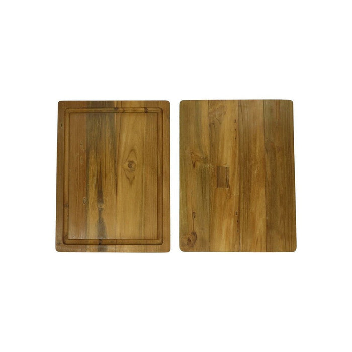 Snijplank naturel met groef - 35x25x3 - Naturel - Oud Teakhout-Keukenaccessoire-HSM Collection