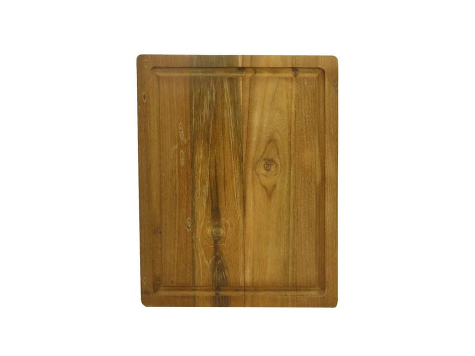 Snijplank naturel met groef - 35x25x3 - Naturel - Oud Teakhout-Keukenaccessoire-HSM Collection