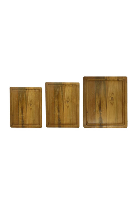 Snijplank naturel met groef - 35x25x3 - Naturel - Oud Teakhout-Keukenaccessoire-HSM Collection