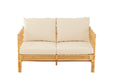 Sofa Elise+kussen 2 personen rotan/textiel naturel/wit-2-Zitsbanken-J-Line