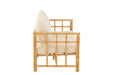 Sofa Elise+kussen 2 personen rotan/textiel naturel/wit-2-Zitsbanken-J-Line
