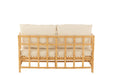 Sofa Elise+kussen 2 personen rotan/textiel naturel/wit-2-Zitsbanken-J-Line
