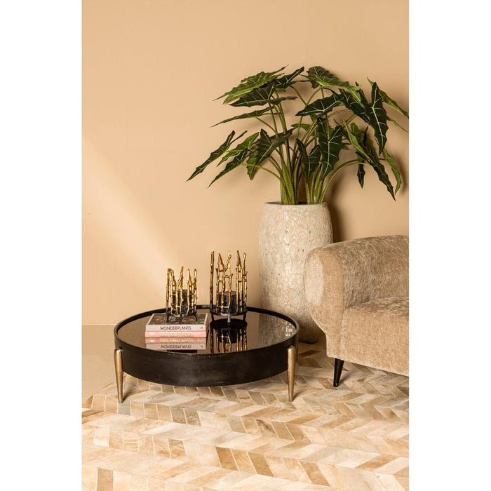 Spiegel Alu Oxidised Zwart Salontafel Rond-Salontafels-PTMD