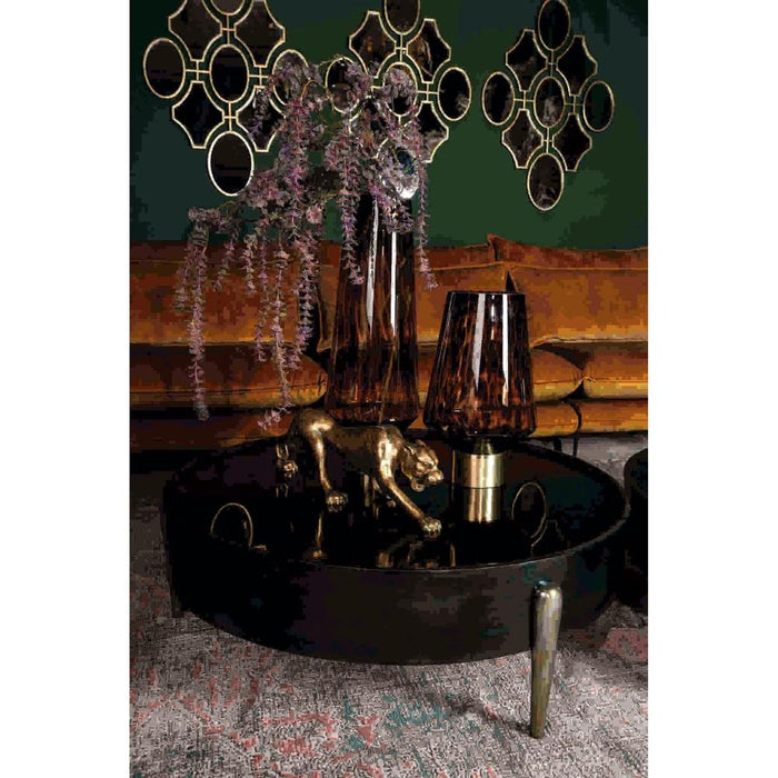 Spiegel Alu Oxidised Zwart Salontafel Rond-Salontafels-PTMD