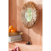 Spiegel Bruin Mirror Rond 9x41 cm-Spiegels-J-Line