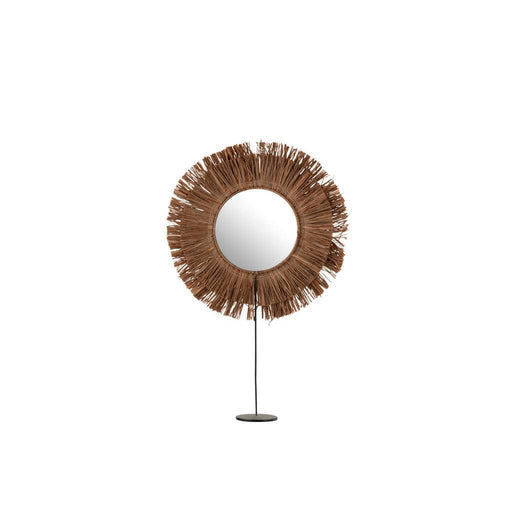 Spiegel Bruin Mirror Rond 9x41 cm-Spiegels-J-Line