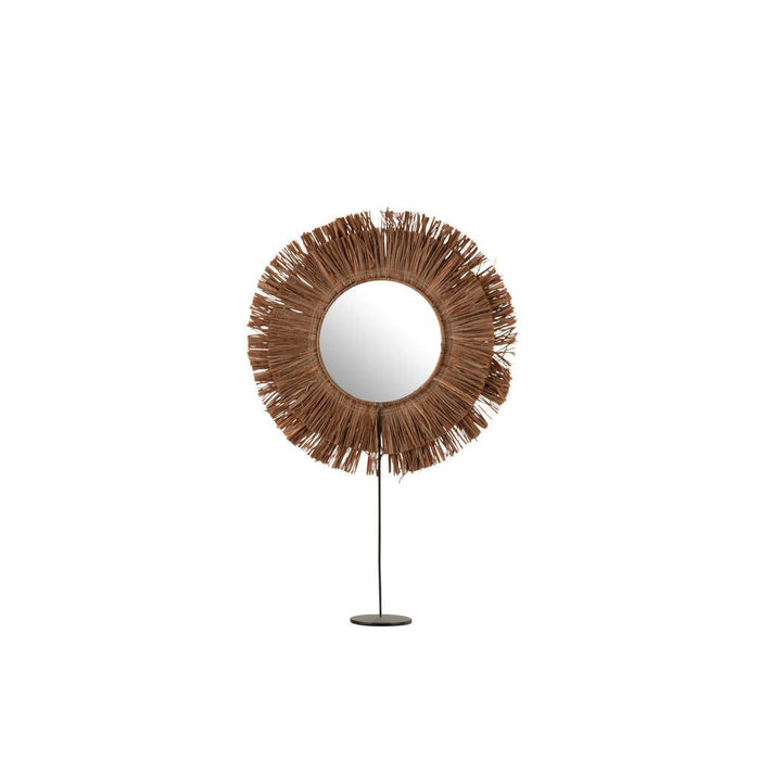 Spiegel Bruin Mirror Rond 9x41 cm-Spiegels-J-Line