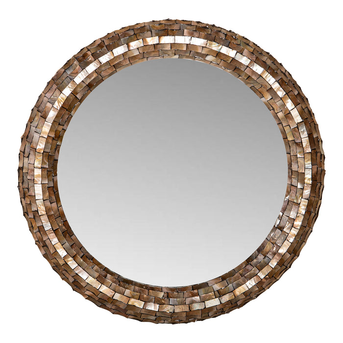 Mirrors Chelsea Bronze Poly Round Shell Mirror L
