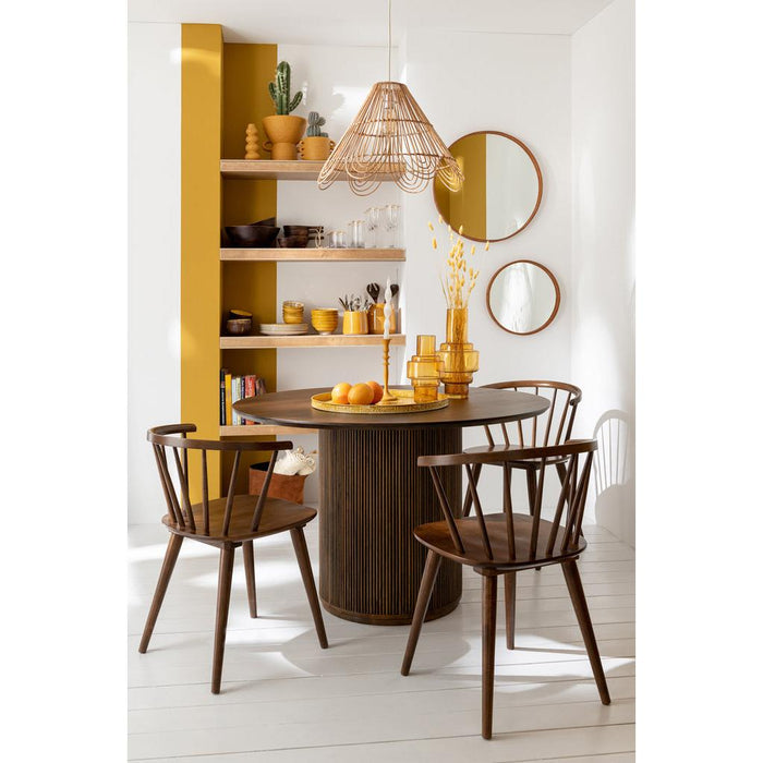 Spiegel Cognac Leer Rond 60 cm-Spiegels-J-Line