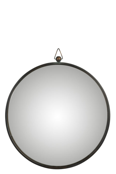 Spiegel Curved Metaal Zwart L 4x61x69 cm-Spiegels-J-Line