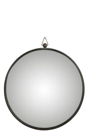 Spiegel Curved Metaal Zwart L 4x61x69 cm-Spiegels-J-Line