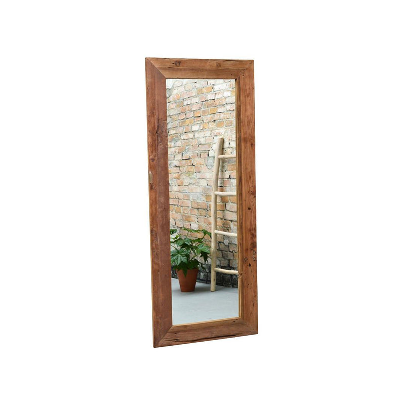 Spiegel Erosie Teakhout Naturel hout 80x4 cm 13960-Spiegels-Livingfurn