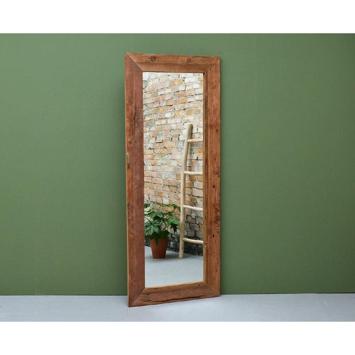 Spiegel Erosie Teakhout Naturel hout 80x4 cm-Spiegels-Livingfurn