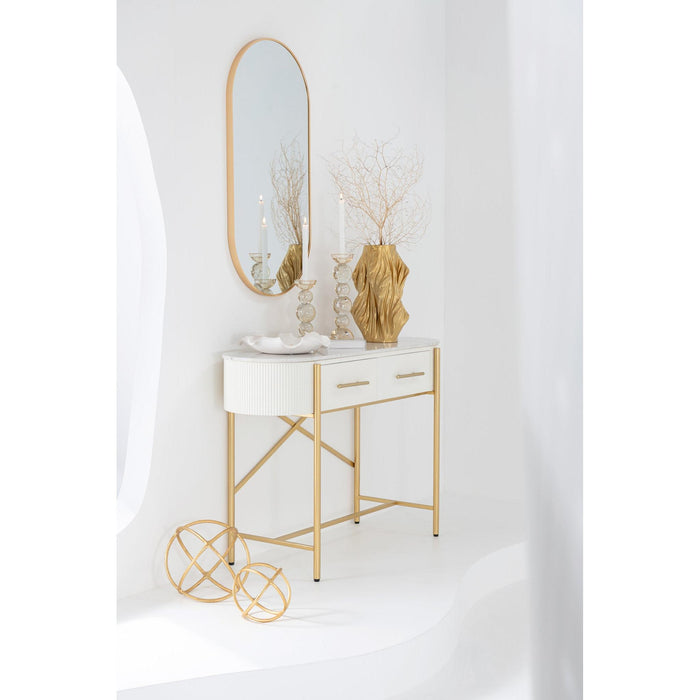 Spiegel Goud Aluminium Ovaal 100x50 cm-Spiegels-J-Line