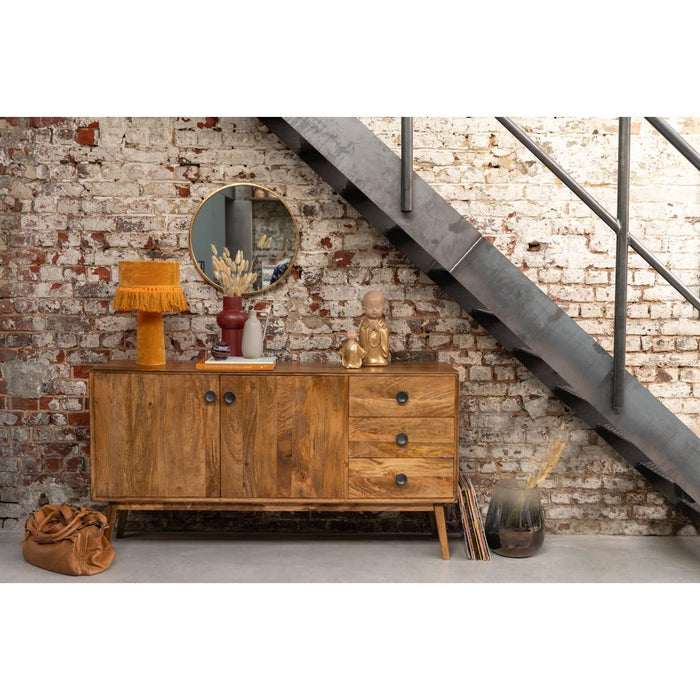 Spiegel Goud Metaal Rond 80 cm-Spiegels-J-Line