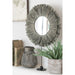 Spiegel Grijs Metaal Rond 9x41 cm-Spiegels-J-Line