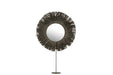 Spiegel Grijs Metaal Rond 9x41 cm-Spiegels-J-Line