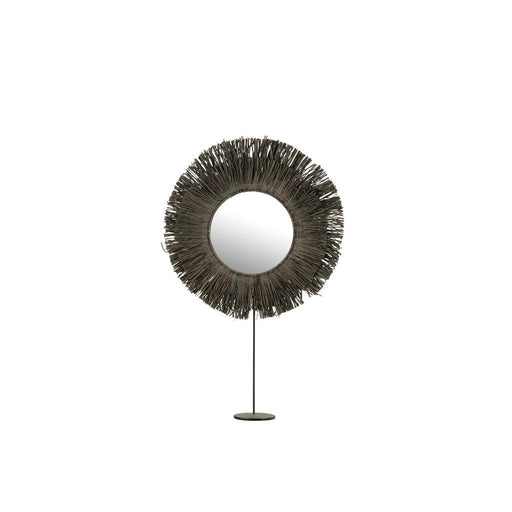 Spiegel Grijs Metaal Rond 9x41 cm-Spiegels-J-Line