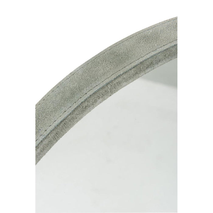 Spiegel Groen Leer Rond 40 cm 40x40x3.5 cm-Spiegels-J-Line