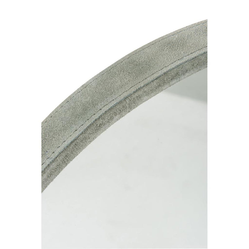 Spiegel Groen Leer Rond 40 cm 40x40x3.5 cm-Spiegels-J-Line