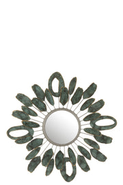 Spiegel Groen Mirror Ovaal 61 cm 61x61x6 cm-Spiegels-J-Line